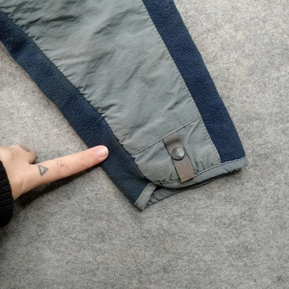 North Face Jacket Mens‎ Small Blue Gray Fleece Polartec Full Zip Windbreaker
